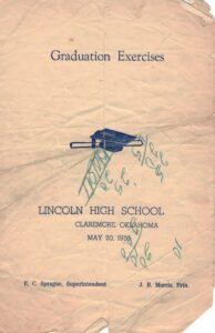 Front page of the 1955 Lincoln graduation program.