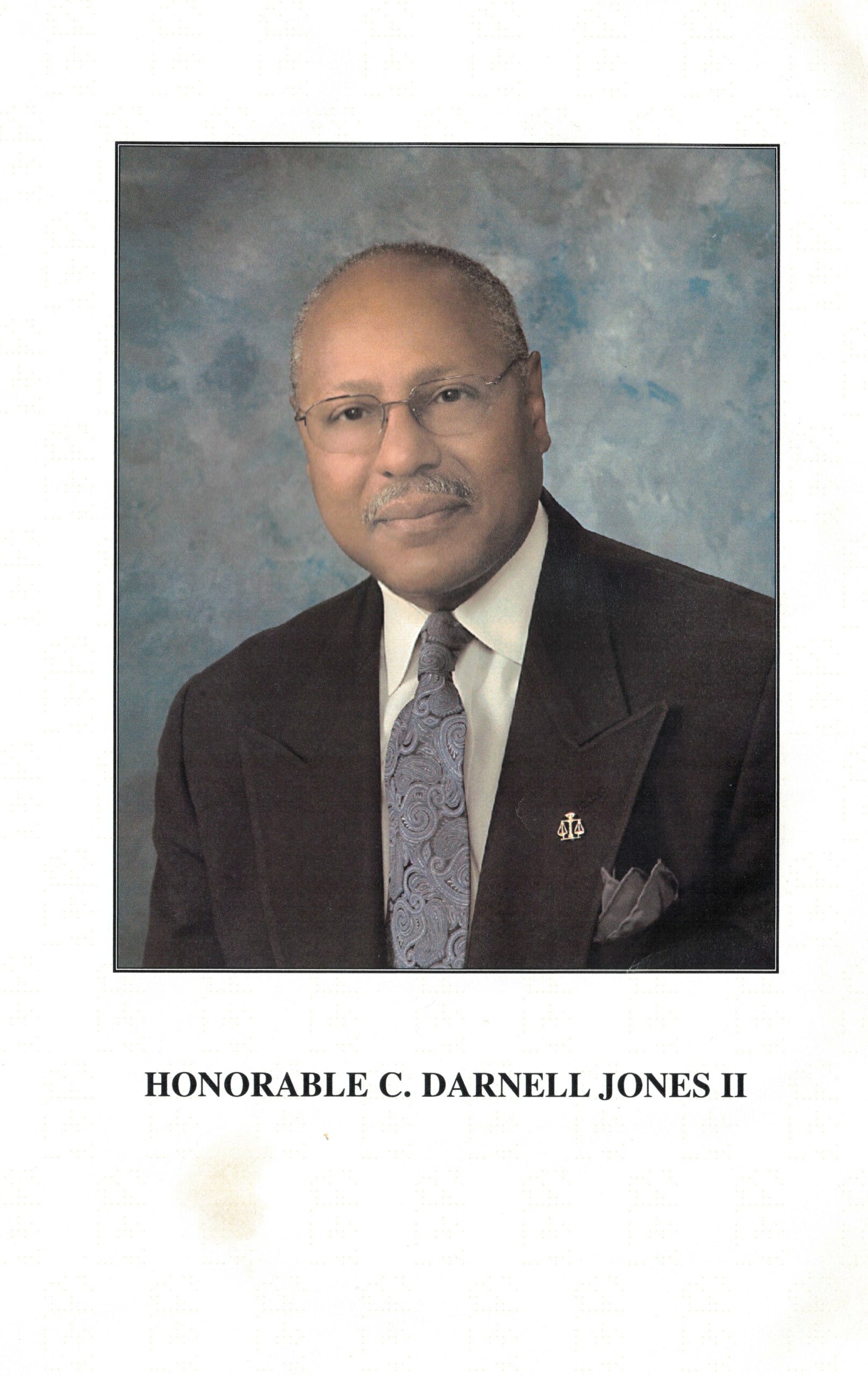 Fifth page of the Jones program pamphlet with photo and text.